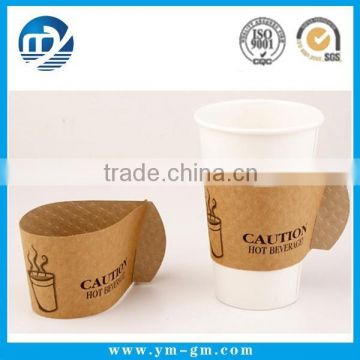 Custom Hot Coffee Kraft Paper Cup Sleeve with Handle