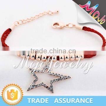 Yiwu New Trendy Woven Metal Bead Charm Bracelet 2014