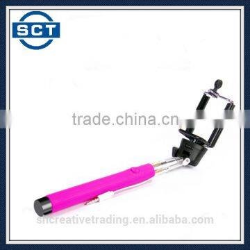 Colorful Monopod Selfie Stick Telescopic Wired Remote Mobile Phone Holder For All Phones photo-2