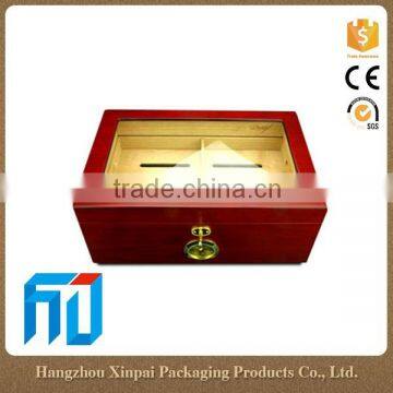 Wholesale unfinished wooden cigar box humidor with lock