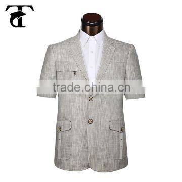 Half Sleeve Suit Top Brand Coat Pant Safari Men Suit Design