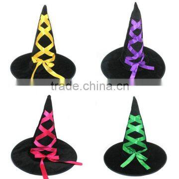 New decorative Halloween Dress up female flannelette witch witch hat