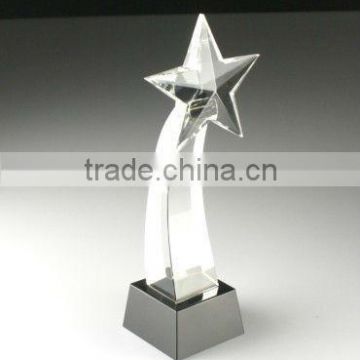 Handshaped Crystal trophy and award with engraving logo