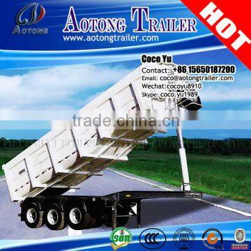 Chinese factories side wall type tipper trailer truck / sand transportation dumper trailer for sale