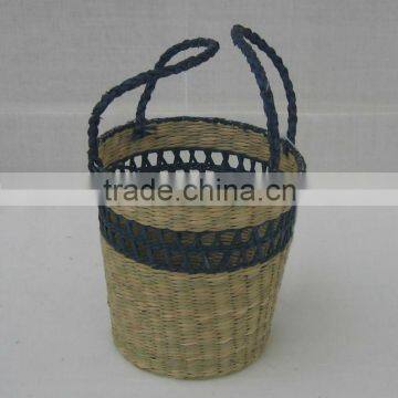 Woven Seagrass Shopping Basket