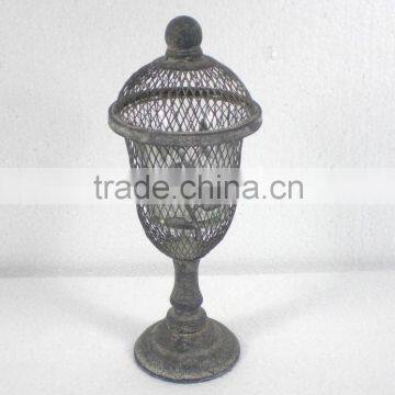 KS4202F- metal wire cage candle holder w/stand