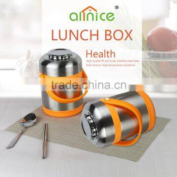 Allnice wholesale good quality colorful PP sanding inner stainless steel protable food tiffin box/bento box