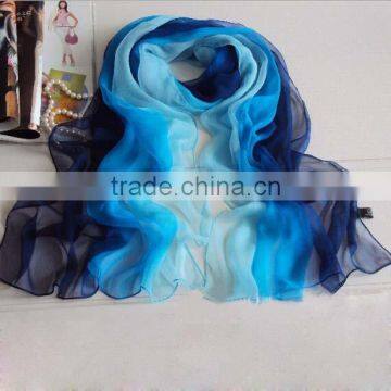 2016 Summer hand painting gradient 100% silk scarf