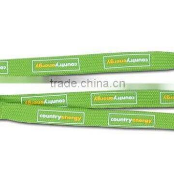 china wholesale polyester lanyard white logo print with metal crimp