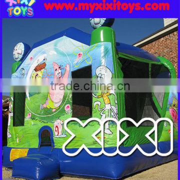 Themed banner inflatable moonwalk bouncer