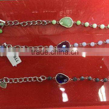 2015 Latest Popular Natural Stone Beads Chain Link Bracelet