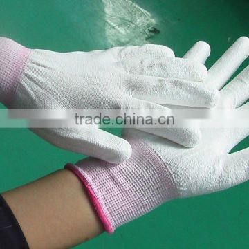 PU palm coated knitted clean gloves