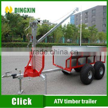ATV Quad Forest Timber Trailer With Electric Winch Crane photo-3