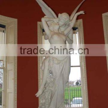 Naked Man And Woman Statue White Marble Hand Sculpture Carving