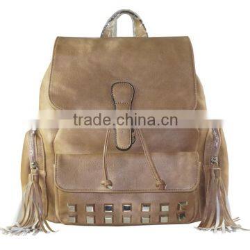 CC46-081 China suppliers tassel backpacks studded vintage PU backpacks ladies