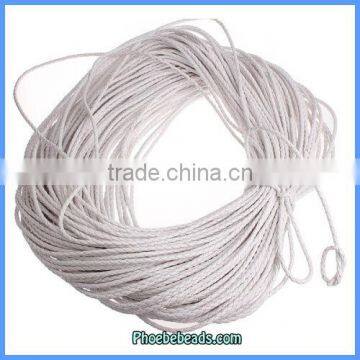 Wholesale 5mm Fluorescent White Waxed Leather Cords For Jewelry DIY 100 Metres/ Bundle PULC-F504