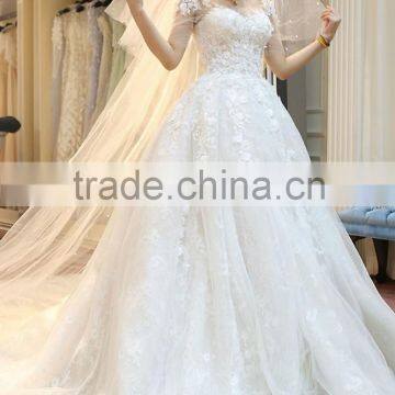 vestido de noiva 2016 robe de mariage Luxury lace wedding dresses DM-054 Sexy see throught casamento bridal wedding dress