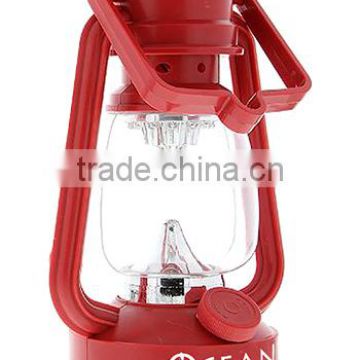 Light Up Hurricane Lantern with Dimmer & Compass - 15 LEDs - Red