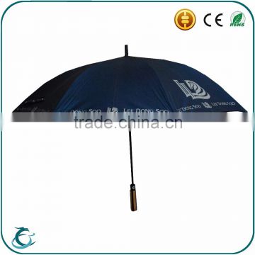 Most popular auto open advertising wooden handle straight umbrella