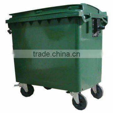 outdoor 660L HDPE with wheels trash can