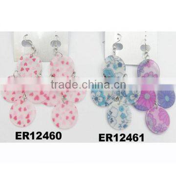 fashion plastic self piercing dangle chandelier earrings