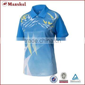 Women polo shirt badminton shirt top grade blue couple table tennis jersey