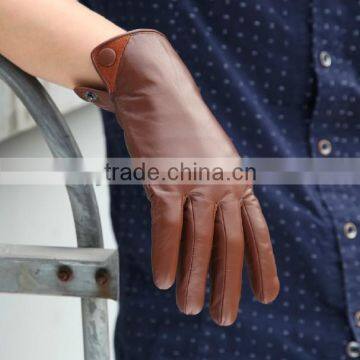 Fashion mens brown colors genuine leather gloves factory