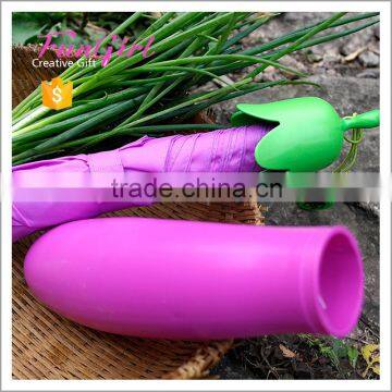 Hot Sell Unique Umbrella Sun And Rain Folding Umbrella Eggplant Shape Umbrella photo-2