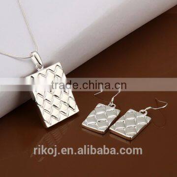 2015 925 sterling silver square indian jewelry set