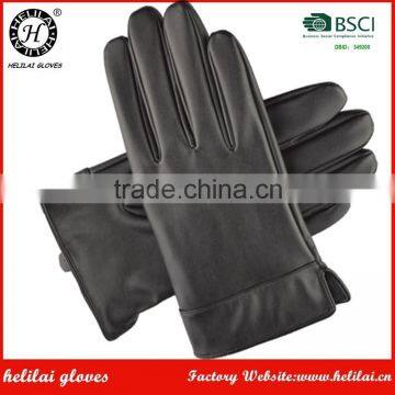 HELILAI Black Men PU coated Driving gloves Cheap Men Driving Gloves