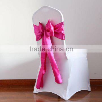 Hot pink satin chair sashes for weddings