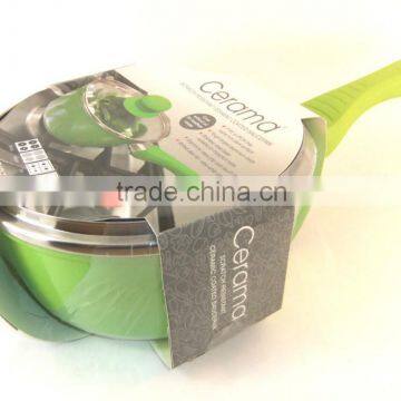 16/18/20/22cm Forged Aluminium Ceramic Coating Milk Sacue Pan