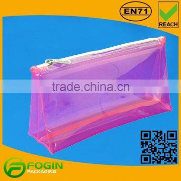 transparent cosmetic pvc bag zipper top