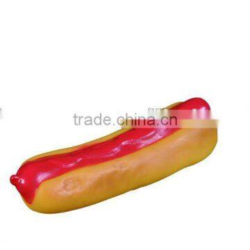 vinyl hot dog pet toy with squeaky