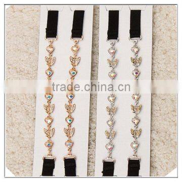 fashion multicolour skid resistance high quality crystal ladys rhinestone bra straps