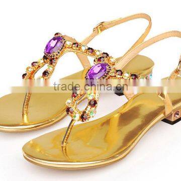 Fancy Girls Flat Slingback Sandal Shoes With Crystal Decorations photo-5