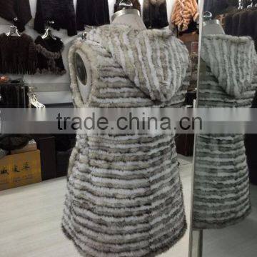 Women Clothing Natural Colour Wholesale Knitted Genuine Mink Fur Vest photo-2