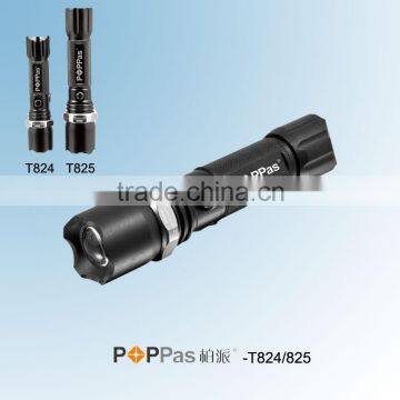 POPPAS T824 Hot Sales Zoom Led Flashlight Police Security Rechargeable Flashlight Torch photo-2