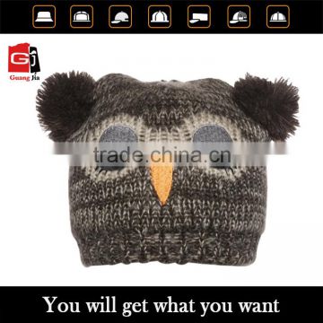 Factory wholesale new year owl head pattern fancy baby hats