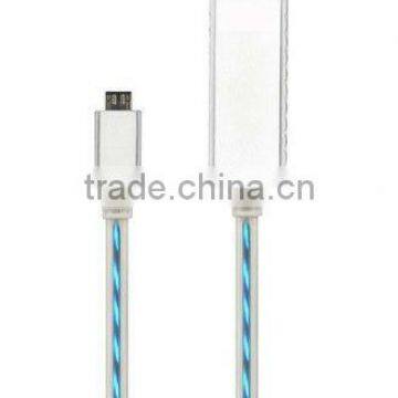 visible flashing usb to micro usb charger cable for mobile phone