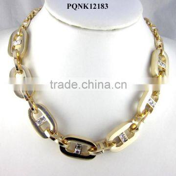 High quality delicate alloy gold plated chunky choker necklace