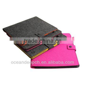 Felt leather book case for ipad air new product 2014