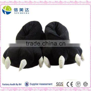 Winter Indoor Trendy Coral Fleece Plush Custom Dinosaur Paw Slipper Plush photo-2