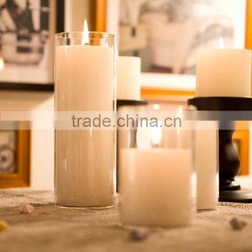 cylinder clear glass candle holder