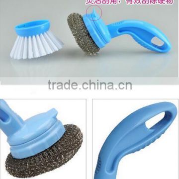 High quality Plastic Pan Brush/Easy to change brush head brush/pot brush