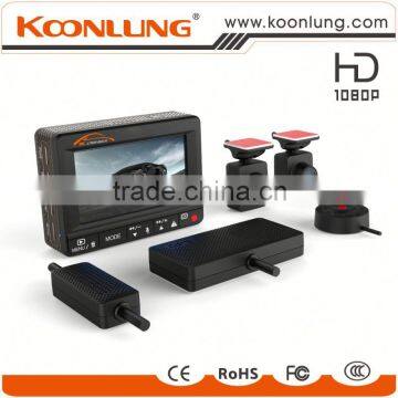 Best Selling Ambarella A7LA70 chipset+OV2710 hd portable twin car dvr camcorder
