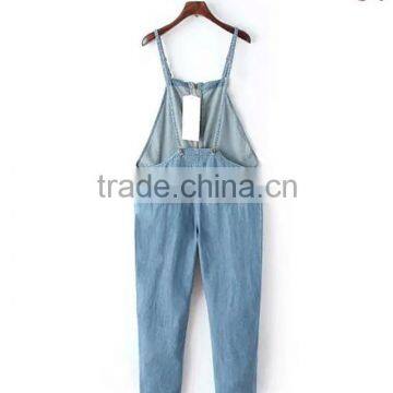 Casual Style Loose Fit Denim Overall With Zip Deatails (JXA072) photo-2
