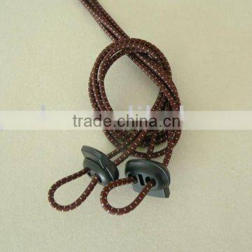 Brown & White Round Elastic Shoelaces