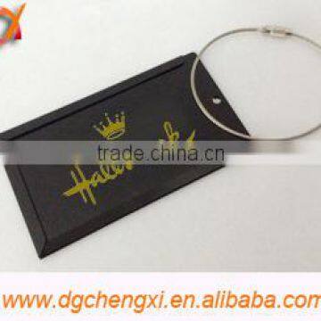 2015 PROMOTION black aluminum luggage tag with printed logo