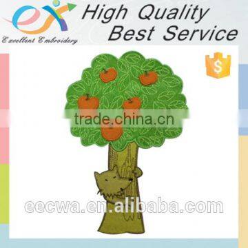 Trade Assurance iron-on embroidered applique tree